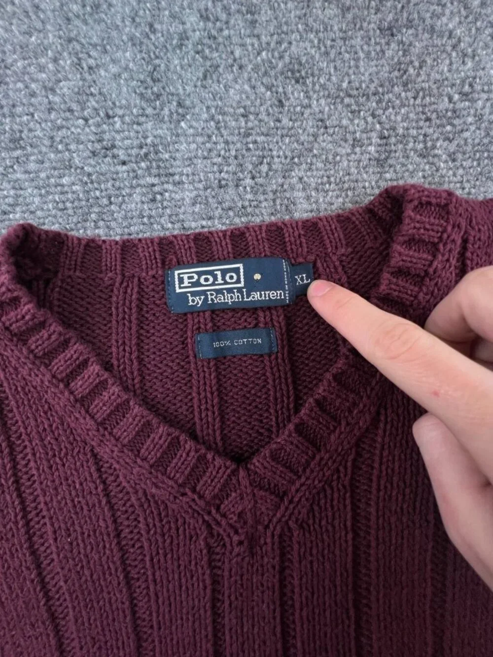 Polo Ralph Lauren Sweater Mens Pony Logo Adult XL Maroon Red Cotton